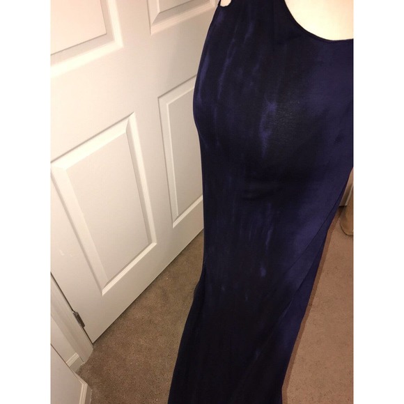 FREE PEOPLE Jersey Dress, Medium, High Low Halter Back Blue summer dress - Picture 11 of 15